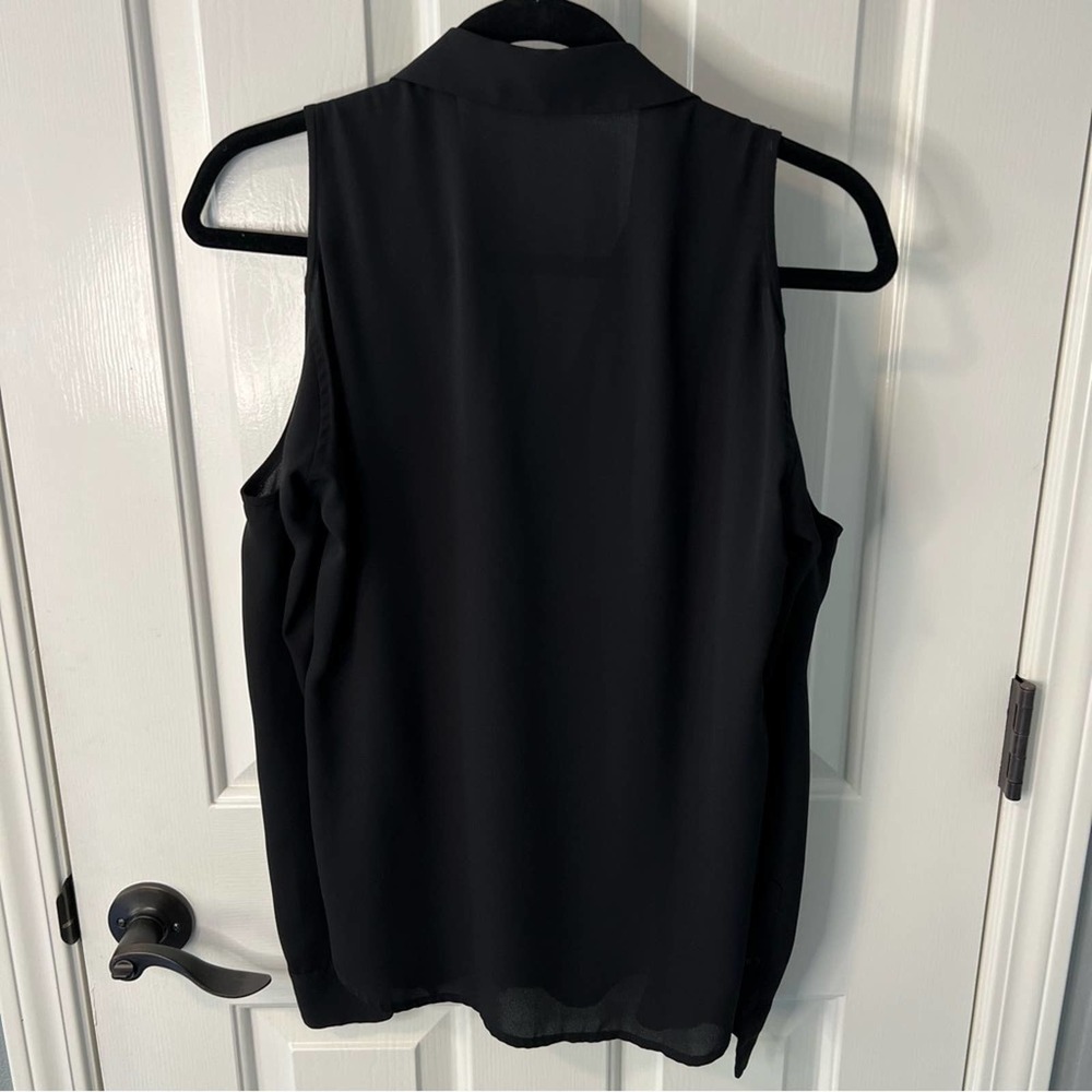Express Black Button Down Blouse With Cold Should… - image 5